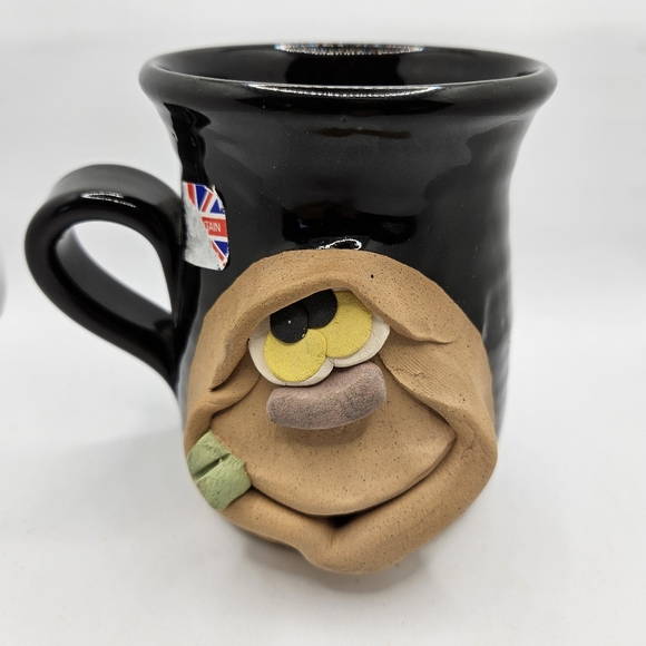 Art Pottery Ugly Funny Face Toothy Mug Cup Handmade Stoneware Anthropomorphic - Picture 1 of 8